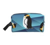 Organizador de cosméticos de Gran Capacidad con diseño de pingüino polígono Abstracto, Neceser de Viaje para Mujer