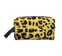Organizador de cosméticos de Gran Capacidad con Estampado de Leopardo Amarillo Guepardo, Neceser de Viaje para Mujer