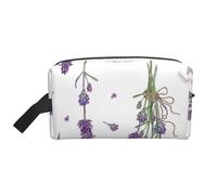 Organizador de cosméticos de Gran Capacidad, Neceser de Viaje con diseño de Lavanda y Colorido Estilo provenzal Vintage para Mujer.