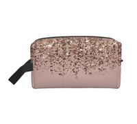 Organizador de cosméticos de Gran Capacidad, Neceser de Viaje para Mujer, Color Topo, Rubor, Rosa, Bronce, Dorado y Brillante.