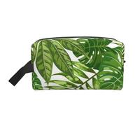 Organizador de cosméticos de Gran Capacidad, Neceser de Viaje para Mujer con diseño de Hojas Tropicales, Palmeras exóticas, Plantas de Moda selváticas, Naturaleza Verde.