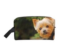 Organizador de cosméticos de Gran Capacidad, Neceser de Viaje para Mujer con diseño de Yorkshire Terrier Bokeh y Perros Lindos.
