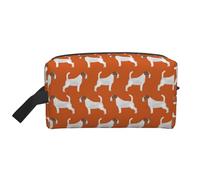 Organizador de cosméticos de Gran Capacidad, Neceser de Viaje para Mujer, diseño de Jack Russell Terriers, Color Naranja