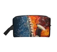 Organizador de cosméticos de Gran Capacidad, Neceser de Viaje para Mujer, diseño de saxofón en Fuego y Agua.