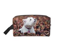 Organizador de cosméticos de Gran Capacidad, Neceser de Viaje para Mujer, diseño de West Highland White Terrier (Perros Westie Bokeh)