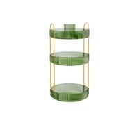 SONGMICS Organizador de Cosméticos Giratorio, Soporte de Maquillaje Redondo de 3 Niveles, Separable, para Baño, Dormitorio, Verde Pállido JKA011C01