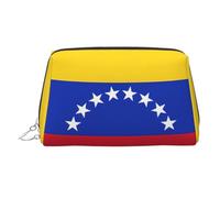 Organizador de cosméticos impreso con la bandera de Venezuela, a prueba de golpes, con amplia apertura de cremallera para viajes, Silver, One Size