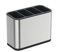 Organizador de cubiertos Caddy, estante secado utensilios acero inoxidable, soporte for con 4 compartimentos divididos para Cubiertos