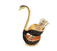 Organizador de cubiertos de - Soporte de cuchara de bifurcación de tipo Swan Western Swan | Estante de base de aleación de zinc decorativo para la cena de la vajilla | Elegante soporte de visual