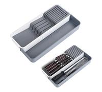 Organizador de cubiertos retráctil pequeño, organizador de cajones de cubiertos estrecho para utensilios de cajón para cocina que sostiene cubiertos, cucharas, tenedores (porta cuchillos)