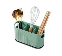 Organizador de cubiertos y tenedores, escurridor de utensilios, soporte for cucharas de cocina, escurridor compacto for palillos, recipiente for cubiertos/375(Green)