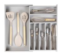Organizador de cubiertos y utensilios de cocina premium KitchenEdge para cajones de cocina, apto para alimentos, de grado contractual, expandible