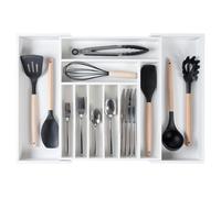 Organizador de cubiertos y utensilios de cocina premium KitchenEdge para cajones de cocina, apto para alimentos, de grado contractual, expandible