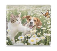 Organizador de cuero de alta calidad para tarjetas de registro de automóvil y seguro para hombres y mujeres, organizador para documentos esenciales, licencia de conducir, tarjetas, perro, gato, arte