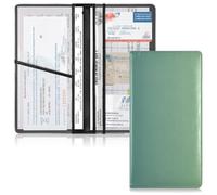 Organizador de cuero para tarjetas de registro y seguro de automóvil, para hombres y mujeres, para conductores, propietarios de automóviles, remolques, motocicletas, barcos, color verde oscuro