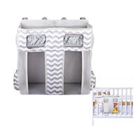 Organizador de cuna | Bund Bom -Storage Bag | Grandes bolsillos de vivero apilador para pañales botellas de leche toallitas juguetes baberos | Organizador colgante para cunas para niñas