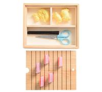 Organizador de de Bordar, Organizador de de Bordar - Porta carretes de Madera con 10 Ranuras largas y 3 Compartimentos - Suministros de Costura Artesanal, Organizador de bobinas, Tabla de