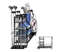 Organizador de de golf - Soporte organizador de acero para golf, muy grande de almacenamiento de ruedas - para almacenamiento en casa, sótano, cobertizo, accesorios de bolas y equipamiento