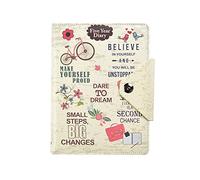 Organizador de diario de 5 años sin fechas, diario planificador, cierre de botón, papel de escritura A5, piel sintética, diseño inspirador, de Arpan (color crema)