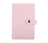 Organizador de dinero con clip para dinero, soporte de billetes de poliuretano y libro mayor pequeño para finanzas personales, planificador de presupuesto y ahorros, cartera de gestión de gastos (rosa