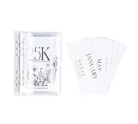 Organizador de dinero para planificación financiera familiar y gestión del dinero, libro de desafío de ahorro de PVC transparente con 6 agujeros, económico (2.5k)