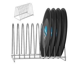 Organizador de discos de vinilo, estante de almacenamiento de discos de | vinilo, soporte de presentación de álbum de acero inoxidable, soporte de disco vertical, soporte de archivo triangular, sopor