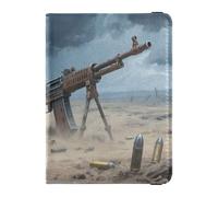 Organizador de documentos de viaje de cuero para pasaporte y tarjetas de vacunación, funda protectora para pasaporte, funda esencial impermeable, Arte de casco de guerra, 1 size, Moderno