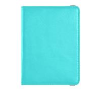 Organizador de documentos de viaje de cuero para pasaporte y tarjetas de vacunación, funda protectora para pasaporte, funda impermeable para hombres y mujeres, Color sólido aguamarina, 1 size, Moderno