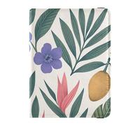 Organizador de documentos de viaje de piel con diseño de hojas tropicales para pasaporte y tarjetas de vacunación, protector para pasaporte con bloqueo RFID, impermeable para hombres y mujeres