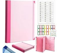 Organizador de documentos en folio expandible A4/carta, carpeta de archivos en acordeón con múltiples bolsillos, en caso de que me falte una carpeta para contratos, recibos y uso en viajes de of pink