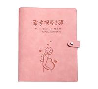 Organizador de documentos portátil de piel suave para chequeo prenatal, tamaño A4, A5, color rosa princesa, con bolsillos ocultos para registros de hospital, tarjetas de identificación, documentos de