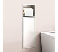 Organizador de ducha de acero inoxidable montado en la pared con soporte para papel higiénico y cubo de basura, estante de baño versátil para el hogar, cocina, sala de estar y almacenamiento de hotel