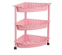 Organizador de ducha de esquina de 3 niveles para baño, cocina, dormitorio y sala de estar, extraíble rosa (grande)