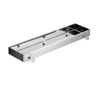 Organizador de ducha de esquina de acero inoxidable a prueba de óxido, estantes rectangulares de pared con 2 ganchos, solución de almacenamiento flotante extra grande para duchas y baños