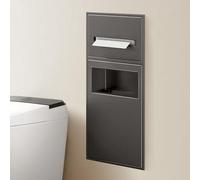 Organizador de Ducha de Gran Capacidad con Papelera, portarrollos y Cepillo Integrados: solución versátil para el baño, Ideal para casa, Hotel y apartamento (Gris)