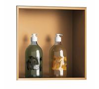 Organizador de ducha empotrable impermeable de acero inoxidable para el hogar y el hotel, color oro rosa, 32 x 32 x 13 cm, elegante solución de almacenamiento de ducha.