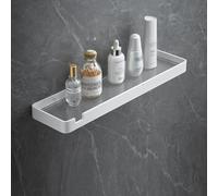 Organizador de ducha esquinero - Estante acrílico montado en la pared para baño, cocina y almacenamiento de especias - Estante flotante de 45 cm en blanco (A,45 cm)