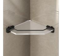 Organizador de ducha esquinero, estante de almacenamiento triangular montado en la pared para baño y cocina, estante versátil para cosméticos y condimentos (esmerilado, 1 capa)