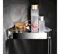 Organizador de ducha esquinero, estante triangular de 4 capas montado en la pared para almacenamiento de baño y cocina, estantes flotantes inoxidables con gancho para pasta de dientes y champú (plata