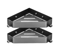 Organizador de ducha esquinero, estante triangular de 4 capas montado en la pared para almacenamiento de baño y cocina, estantes flotantes inoxidables con gancho para pasta de dientes y champú (gris