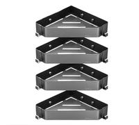 Organizador de ducha esquinero, estante triangular de 4 capas montado en la pared para almacenamiento de baño y cocina, estantes flotantes inoxidables con gancho para pasta de dientes y champú (gris