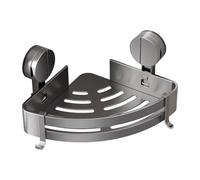Organizador de ducha, estante de baño, ventosa impermeable, sin taladro, montaje en pared, ahorro de espacio, fácil de instalar, estante esquinero triangular a prueba de óxido para el hogar, 11.81 x