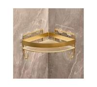 Organizador de ducha Estante de ducha de esquina, estante de baño adhesivo montado en la pared con ganchos, organizador de ducha de acrílico triangular sin taladro con valla de metal Toallero(Gold)