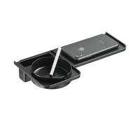 Organizador de ducha Wall Mounted Batahroom Rack, Modern Plastic Toilet Shelf with Stainless Steel Ashtray, No Drilling Toilet Storage Rack Space Saving Bathroom Storage Decoración del hogar(Negro)