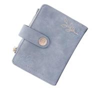 Organizador de efectivo de poliuretano recargable, carpeta de cuero de 5 anillos, planificador de presupuesto con 5 ranuras para tarjetas, bolsillo para monedas con cremallera, cartera de cuero