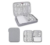 Organizador de electrónica, Estuche de Accesorios electrónicos Jelly Comb Bolsa de Almacenamiento de Cable de Doble Capa portátil (Una Sola Capa/Pequeño/Gris)