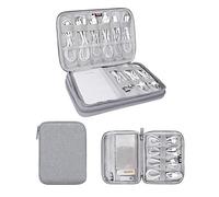 Organizador de electrónica, Estuche de Accesorios electrónicos Jelly Comb Bolsa de Almacenamiento de Cable de Doble Capa portátil (Una Sola Capa/Mini/Gris)