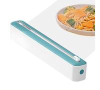 Organizador de embalaje con cortador, dispensador de película de alimentos con cortador | Soporte magnético de aluminio, cortador de película de alimentos, herramienta de cocina para cortar papel