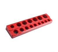 Organizador de enchufes para juegos de llaves SAE de 1/4, 3/8 y 1/2 pulgadas, soporte de almacenamiento de plástico desmontable con cajón o caja de herramientas, rojo (1/2)