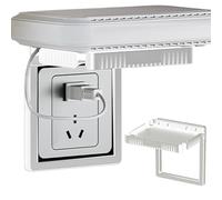 Organizador de enchufes Toma de pared, Estante para tomas de baño | Estante de pared que ahorra espacio Estante de salida adhesivo montado en la pared,Soporte de pared extensor vertical decorativo par